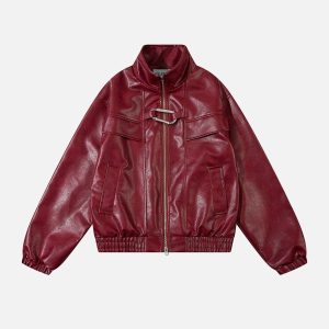 Aelfric Eden Metal Buckle Faux Leather Jacket