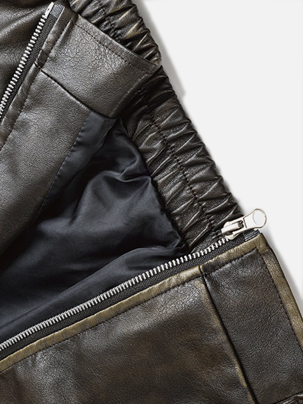 Aelfric Eden Multi Pocket Faux Leather Cropped Jacket - Image 7