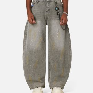 Aelfric Eden Ink Splash Super Baaggy Barrel Jeans