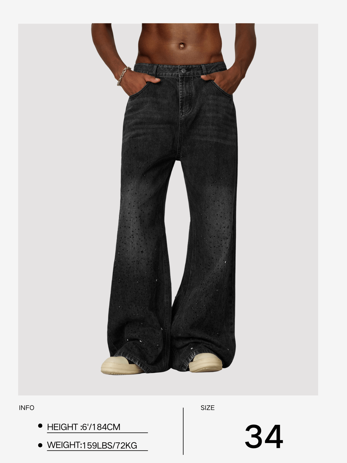 Aelfric Eden Rhinestone Baaggy Jeans - Image 9