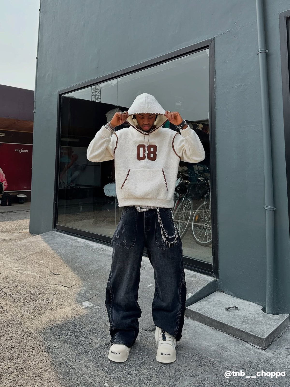 Aelfric Eden 08 Graphic Cropped Pullover Hoodie - Image 2