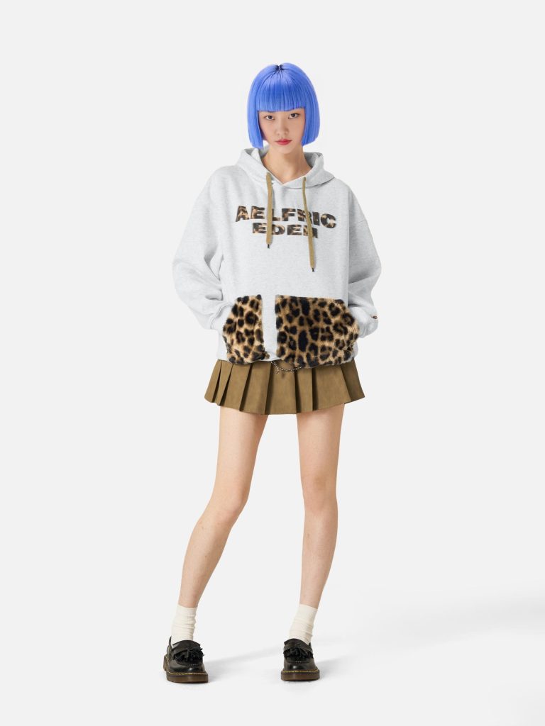 Aelfric Eden Leopard Graphic Patchwork Hoodie