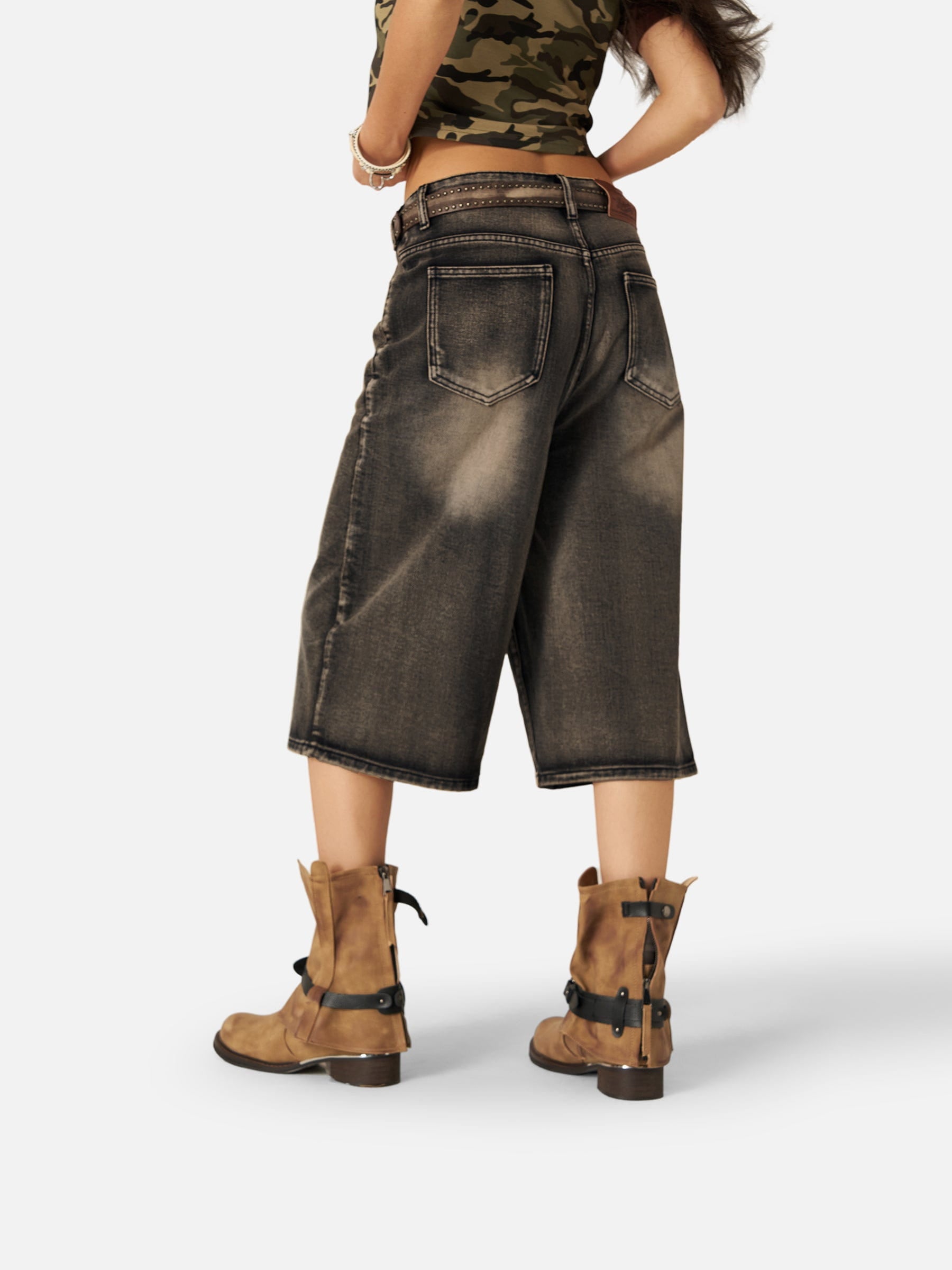 Aelfric Eden Vintage Washed Longline Jorts - Image 8