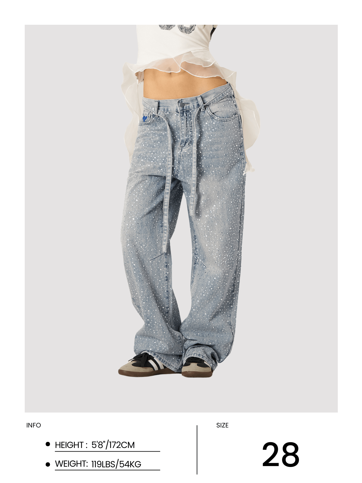 Aelfric Eden Rhinestone Baaggy Jeans - Image 9