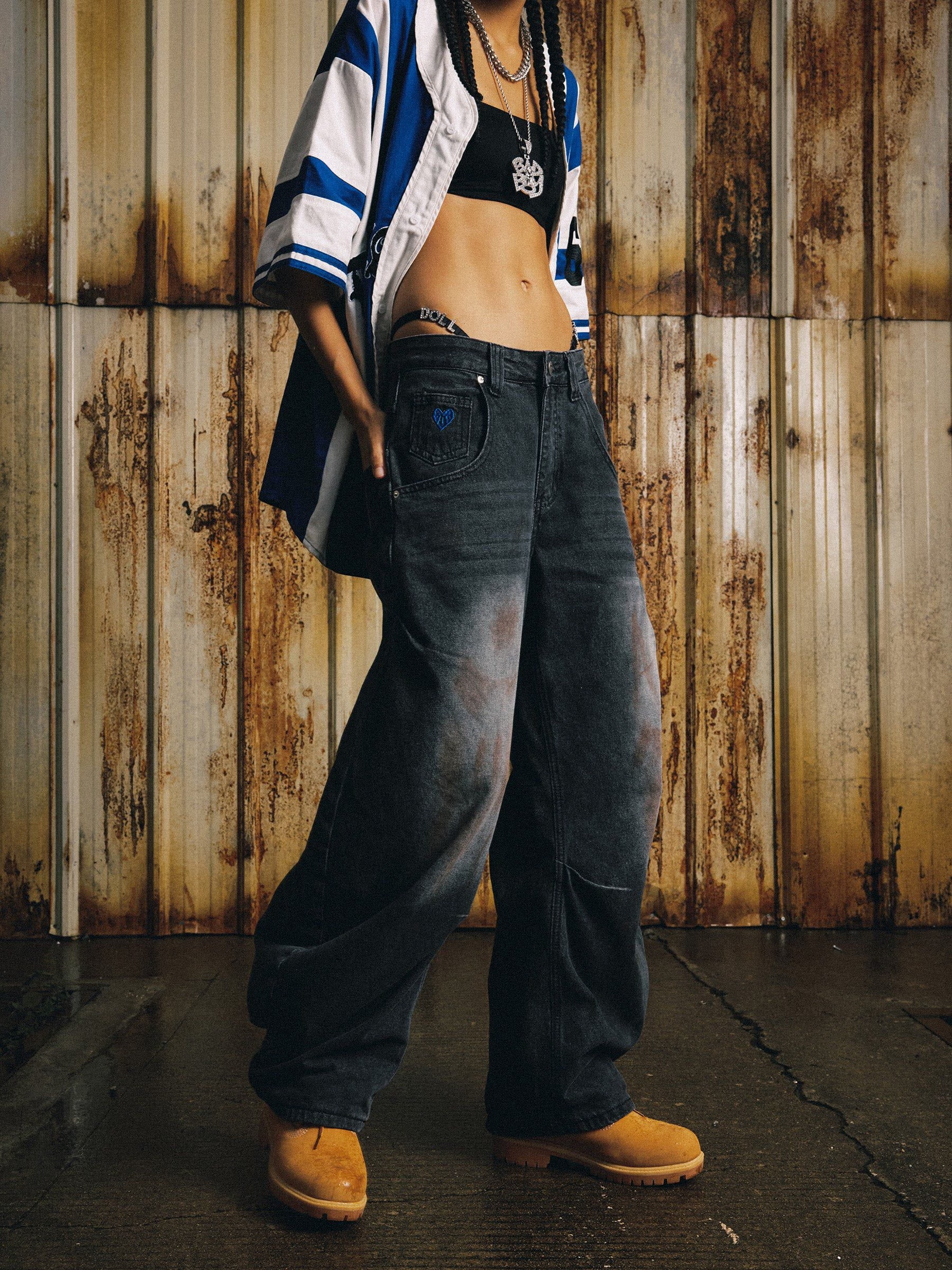 Aelfric Eden Dirty-Dyed Super Baaggy Barrel Jeans - Image 3