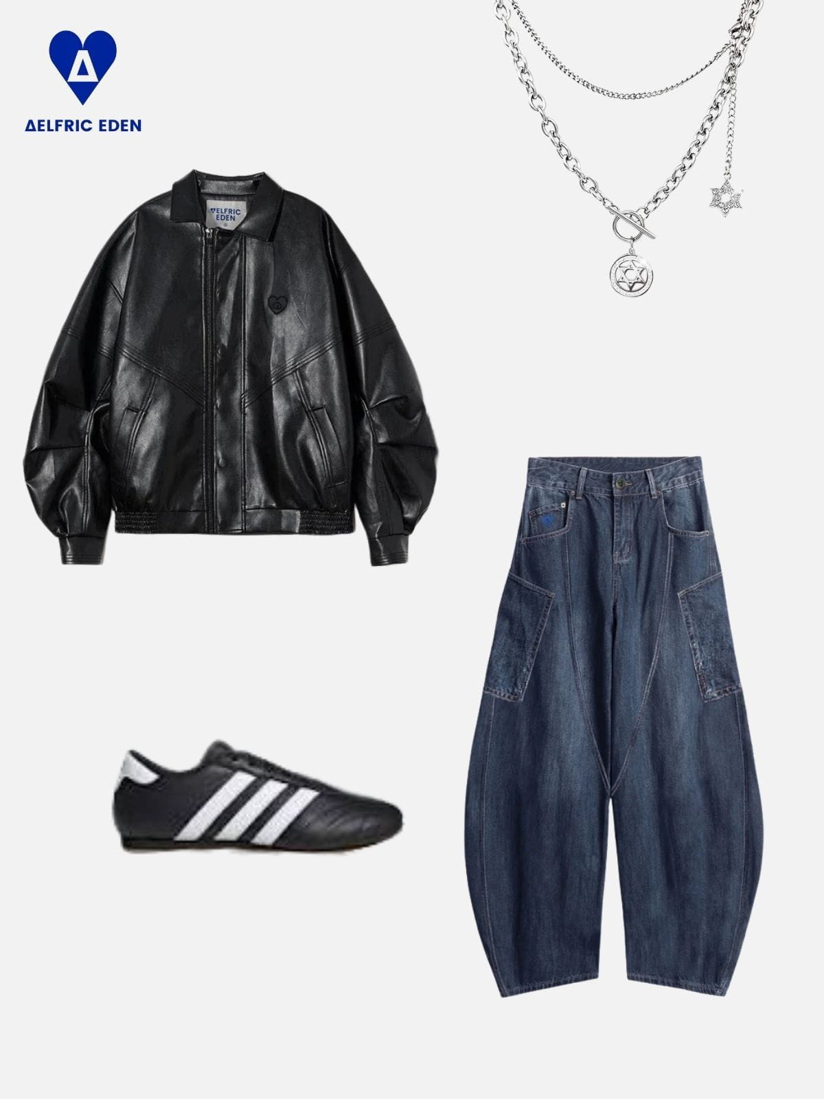 Aelfric Eden Zip Up Ruched Leather Jacket - Image 6